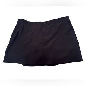 Lands’ End Black Skort Skirt Tennis Golf Pockets Built In Panty Zip Snap Sz 12